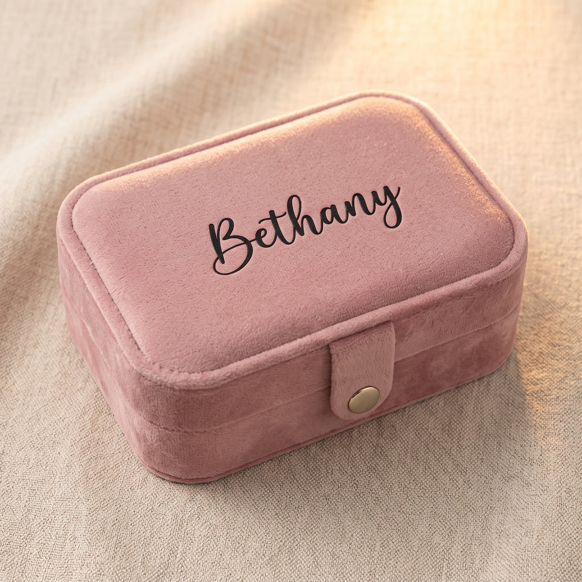 Personalised Rectangle Velvet Jewellery organiser, Store - Earrings & Necklaces, Bridesmaid