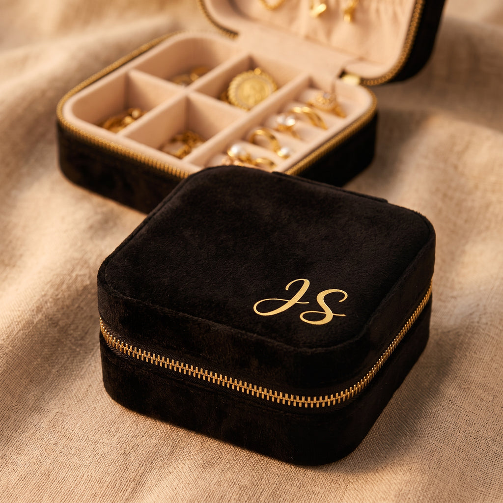Personalized Travel Jewellery Case| Custom Name Bridesmaid Gift | Wedding Favour / Birthday / Mother's Day