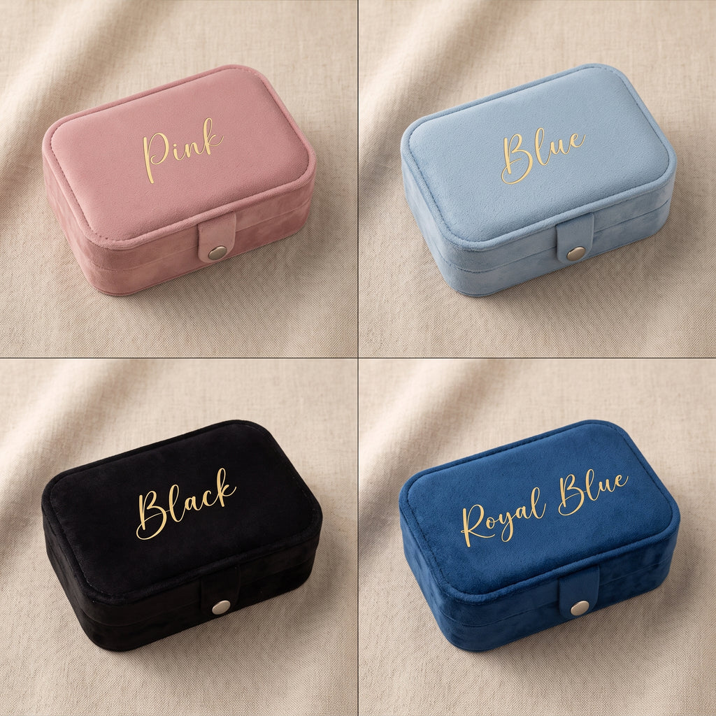 Personalised Rectangle Velvet Jewellery organiser, Store - Earrings & Necklaces, Bridesmaid