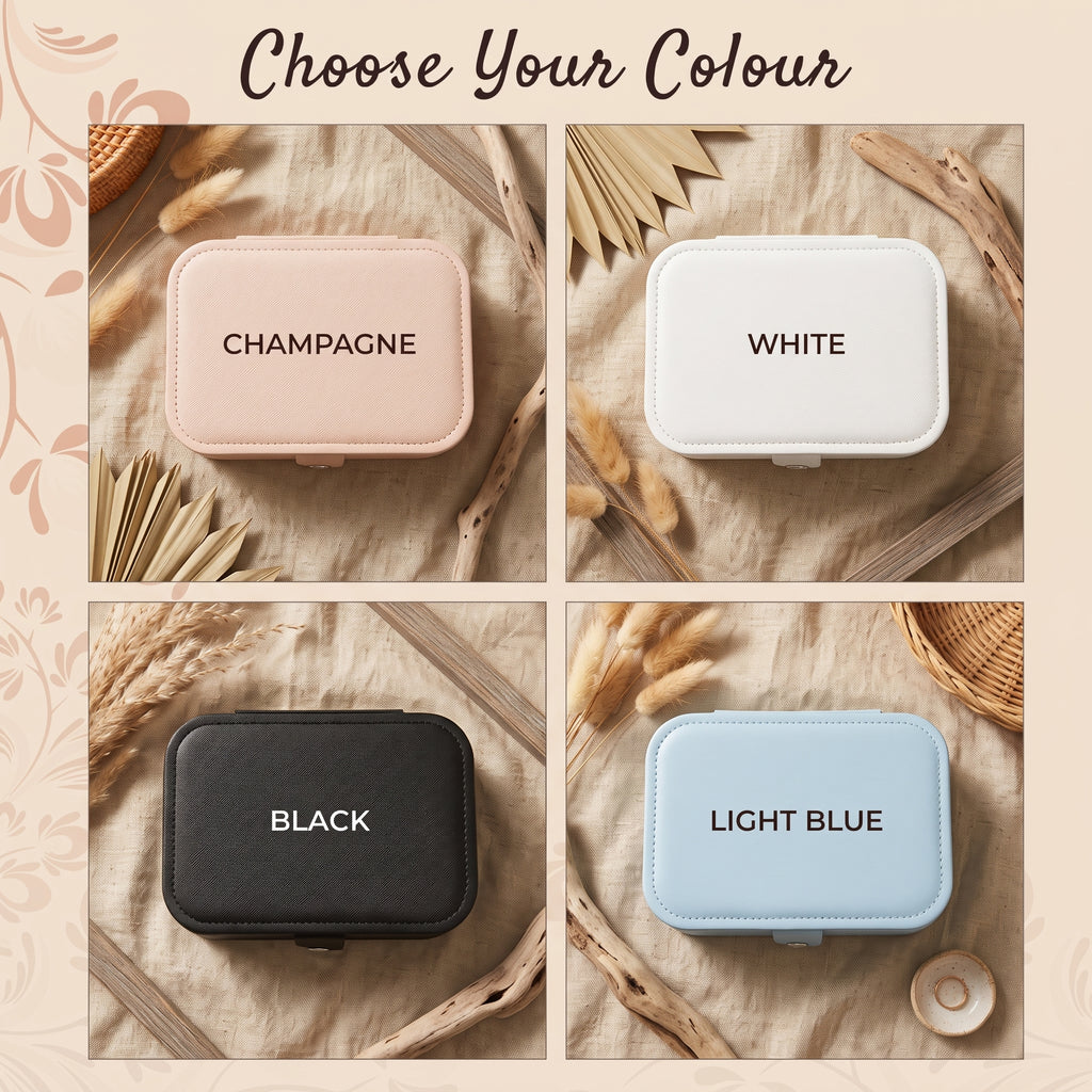 Vegan Leather Jewellery Organizer - Rectangle, 4 Colour Options, Ideal Gift for important Occasions