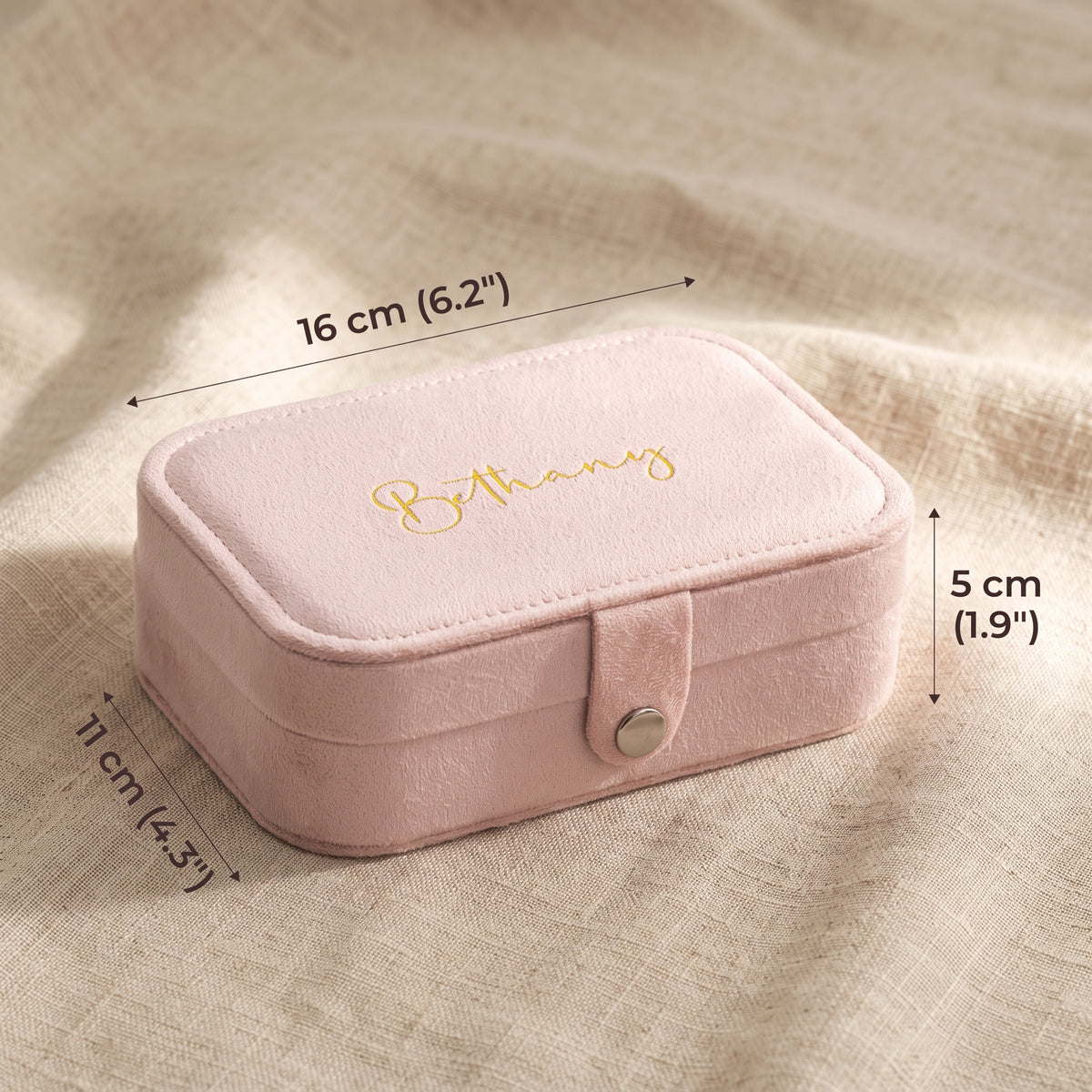 Personalised Rectangle Velvet Jewellery organiser, Store - Earrings & Necklaces, Bridesmaid