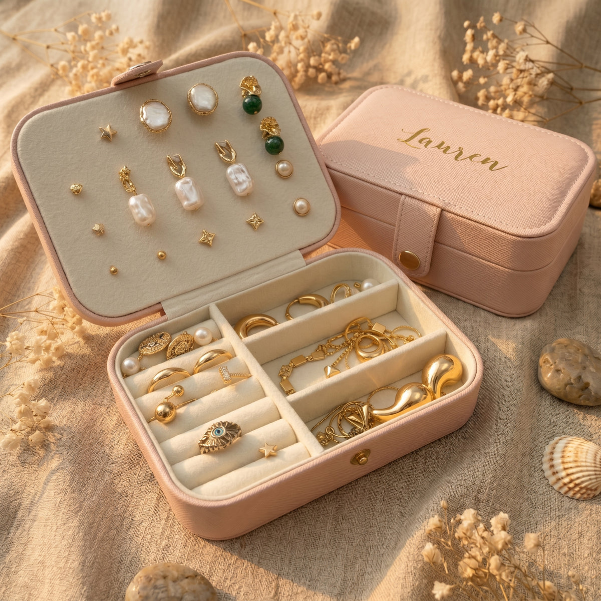 Vegan Leather Jewellery Organizer - Rectangle, 4 Colour Options, Ideal Gift for important Occasions