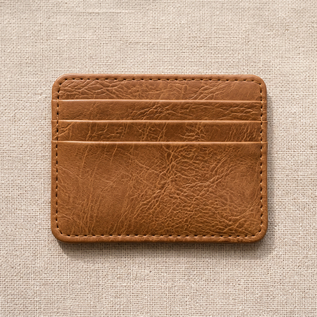 Minimalist Vegan Leather Card Sleeve Wallet - Slim Everyday Card Holder (Black & Brown)