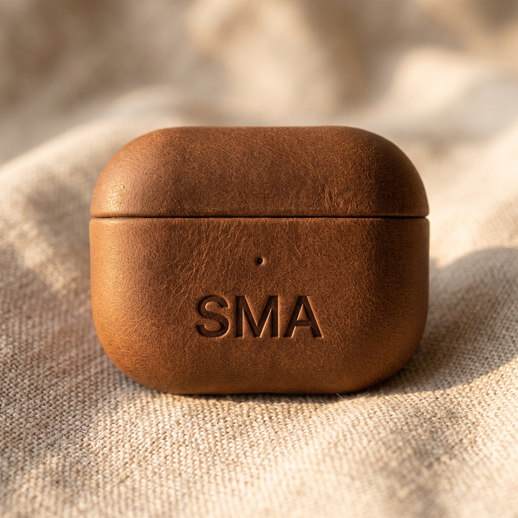 Personalized Leather AirPods Pro 2 Case: Custom Engraved Shockproof Cover