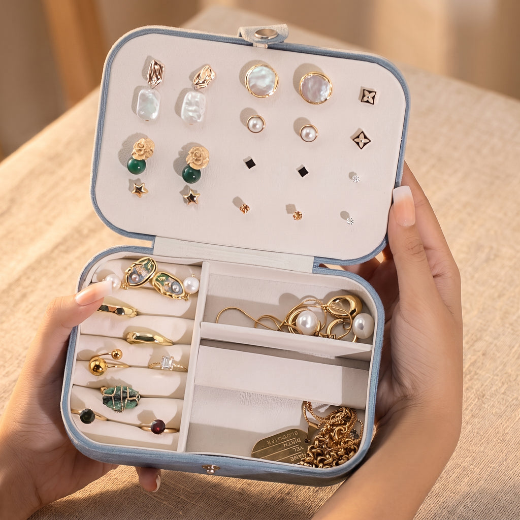 Personalised Rectangle Velvet Jewellery organiser, Store - Earrings & Necklaces, Bridesmaid