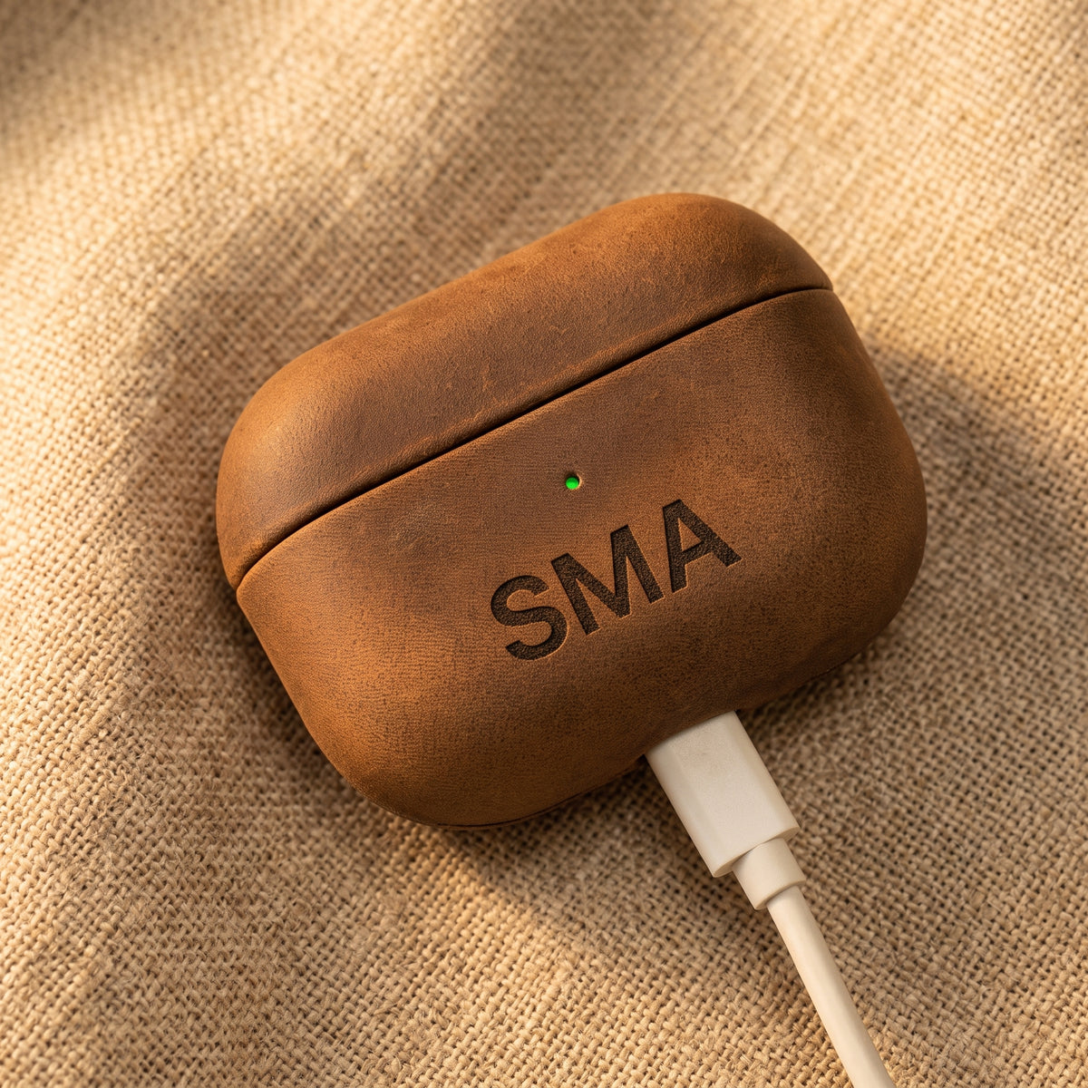 Personalized Leather AirPods Pro 2 Case: Custom Engraved Shockproof Cover