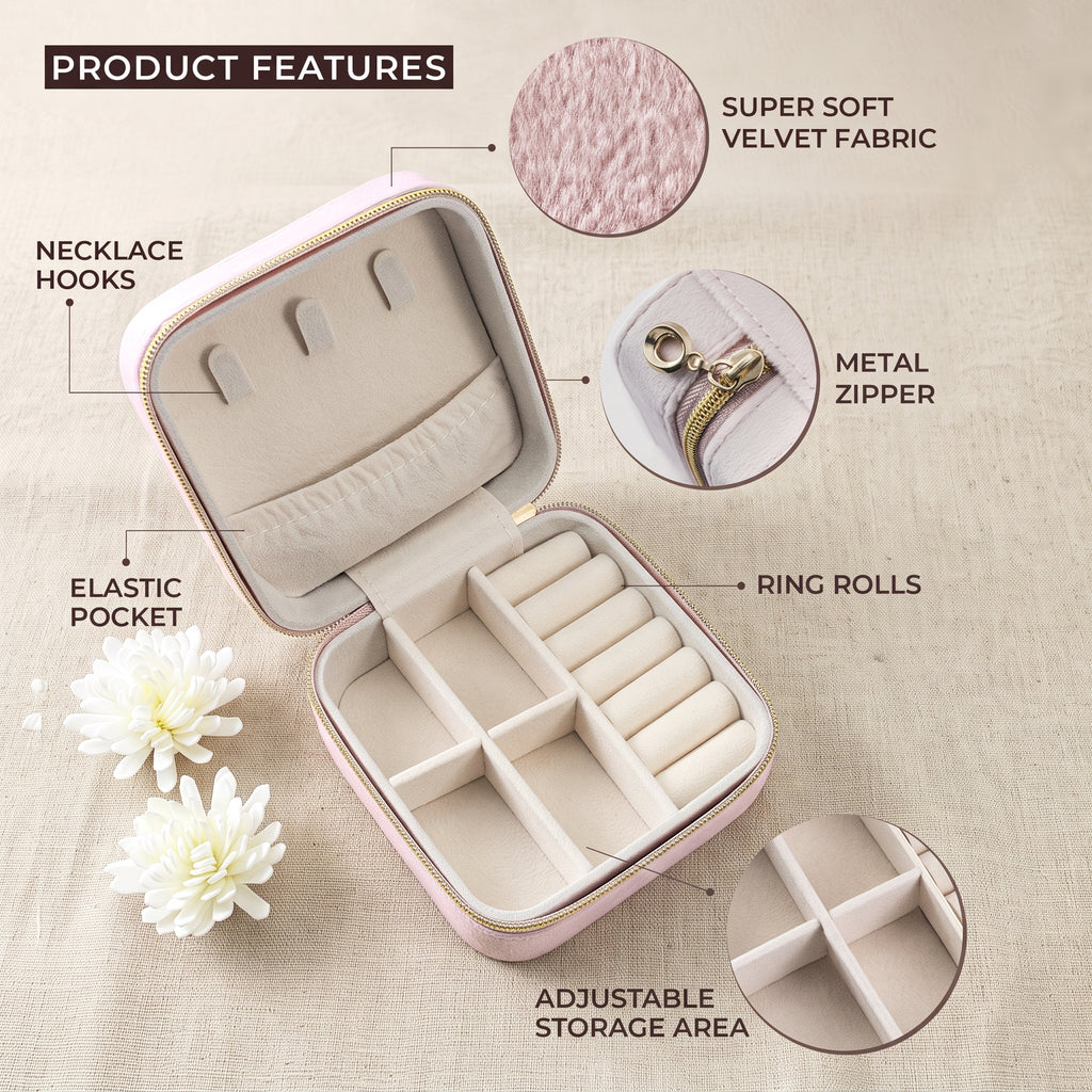 Personalized Travel Jewellery Case| Custom Name Bridesmaid Gift | Wedding Favour / Birthday / Mother's Day