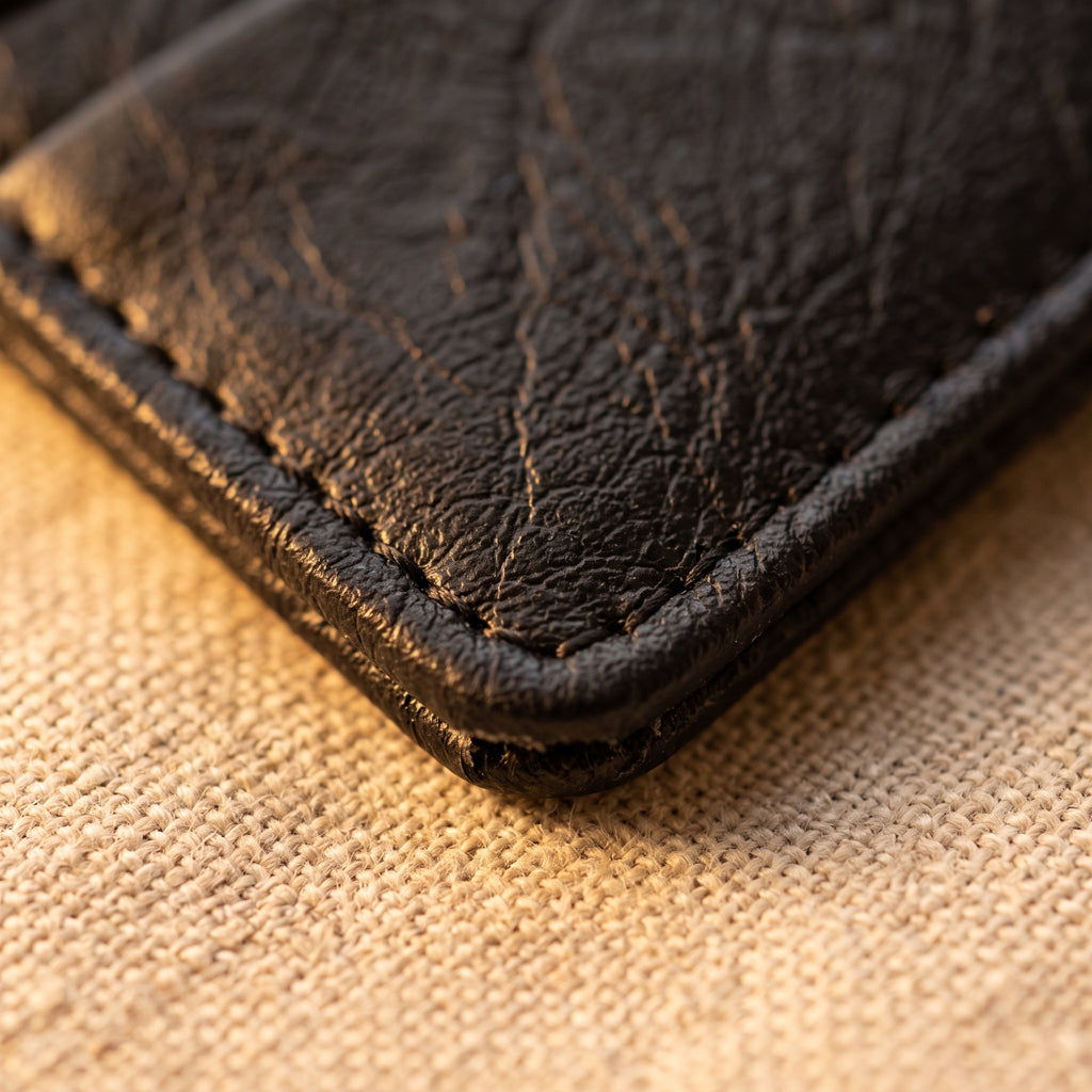 Minimalist Vegan Leather Card Sleeve Wallet - Slim Everyday Card Holder (Black & Brown)