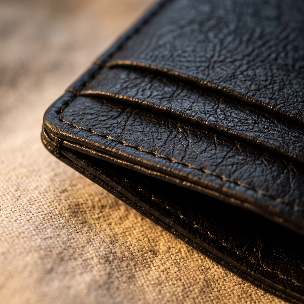 Minimalist Vegan Leather Card Sleeve Wallet - Slim Everyday Card Holder (Black & Brown)