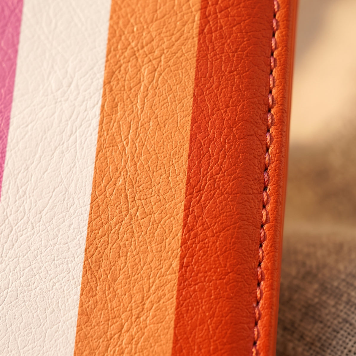 Lesbian Pride Flag Print Vegan Leather Card Holder - Slim Minimalist Wallet, LGBTQ Pride Gift