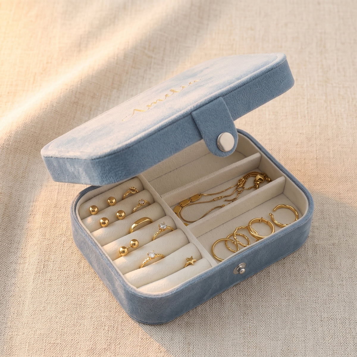 Personalised Rectangle Velvet Jewellery organiser, Store - Earrings & Necklaces, Bridesmaid