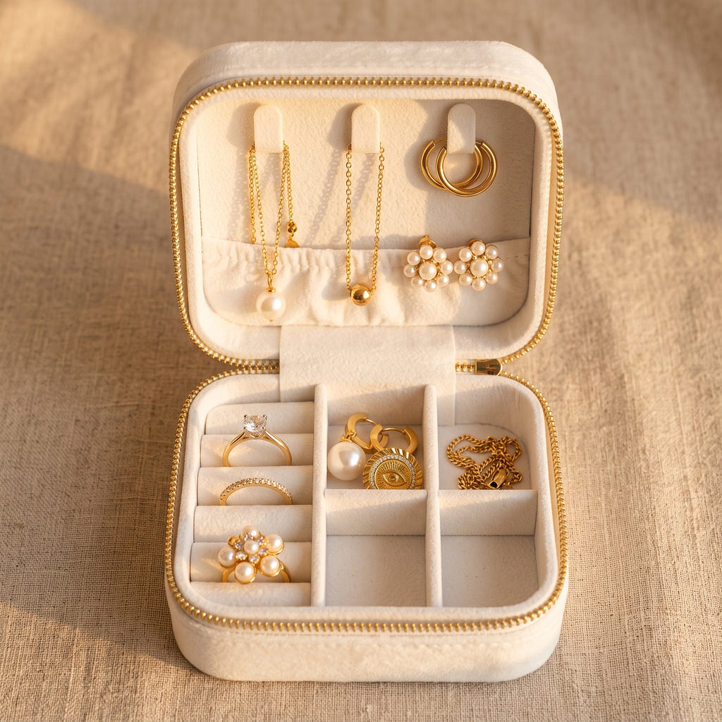 Personalized Travel Jewellery Case| Custom Name Bridesmaid Gift | Wedding Favour / Birthday / Mother's Day
