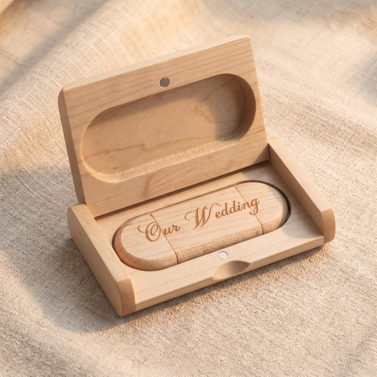 Personalised Wooden USB Drive with Engraved Gift Box | Custom Type-C Memory Stick