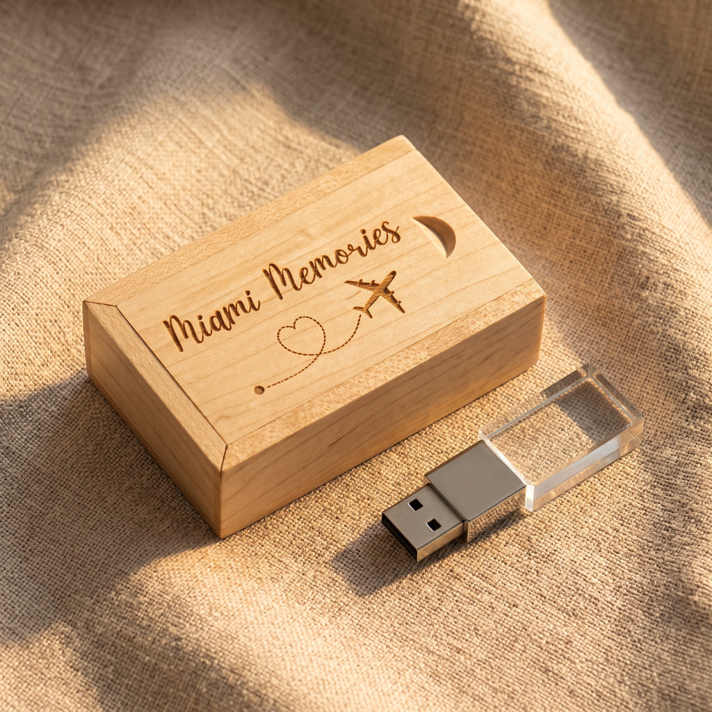 Personalized Wood USB 3.0 Drive with Engraved Box